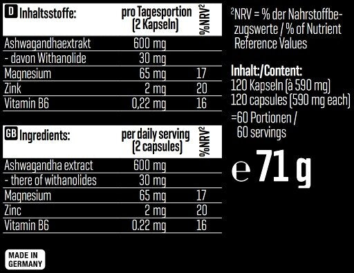 Body Attack Ashwagandha KSM-66 - 120 Kapseln