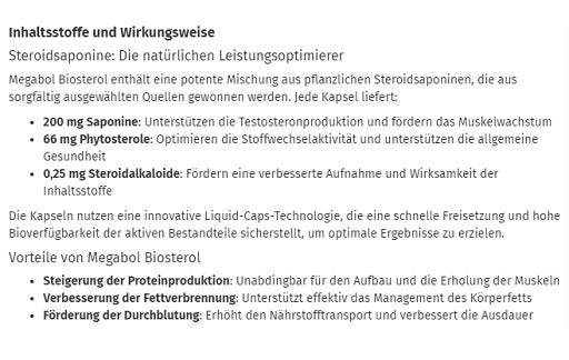 Megabol Biosterol - 30 Kapsel