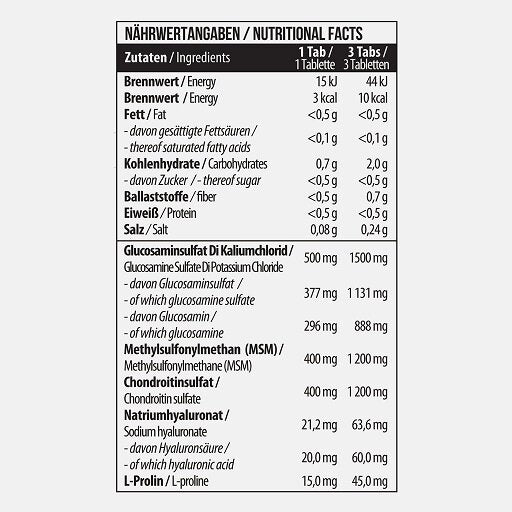 MST - Glucosamine Chondroitine MSM + HYALURON - 90 Tabletten